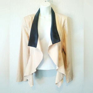 Mezzanine Satin Open Front Dressy Blazer Jacket Cardigan Small